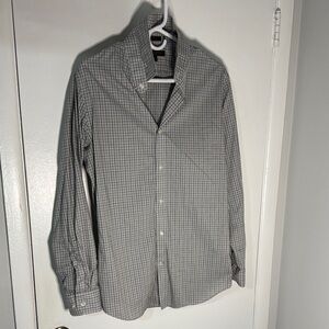 Banana Republic Men's medium Gray and black Checkered Shirt